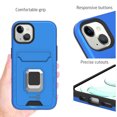 thumbnail image 4 of CoverON For Apple iPhone 13 Mini Case, KickStand Ring Credit Card slot Rugged Phone Cover Magnetic holder, Blue, 4 of 10