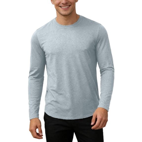 SUYIDA Men's UPF Sun Protection Top, Long Sleeve Breathable Casual Tee, Outdoor Athletic Performance Shirt