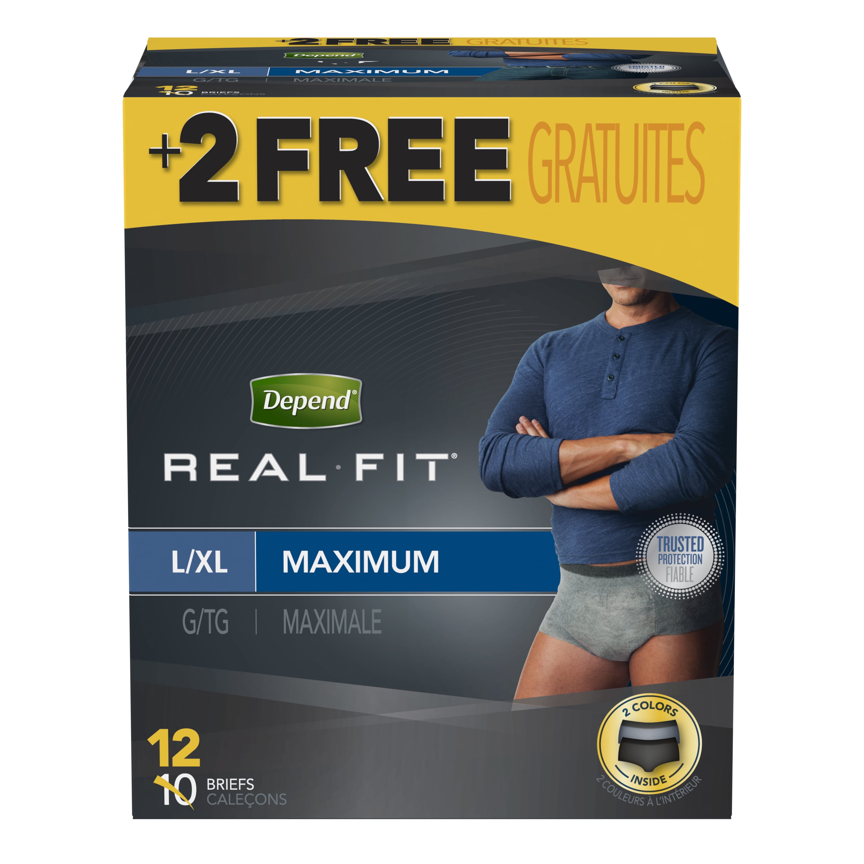 Depend Real Fit Incontinence Underwear for Men, Maximum Absorbency, L