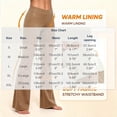 thumbnail image 4 of Women's High Waisted Fleece Lined Leggings with Pockets Solid Color Soft Stretchy Cargo Flare Pants for Winter, 4 of 7