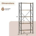 thumbnail image 3 of Costway 2 PCS 5-Tier Bookshelf, Industrial Tall Bookcase with Open Storage Shelves & Metal Frame Brown, 3 of 8