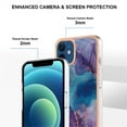 thumbnail image 4 of ELEHOLD for iPhone 12/iPhone 12 6.1 inch Marble Case, Clear Electroplated Frame Soft TPU Anti-Scratch Wear-Resistant Wireless Charging Slim Fit Transparent Case for iPhone 12/iPhone 12 Pro, Purple, 4 of 5