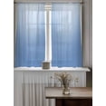 thumbnail image 4 of Blue Ombre Curtains 45 Inch Length, Sheer Curtains for Bedroom Living Room Window Modern Minimalist Gradient Aesthetic Rod Pocket Voile Drapes Kitchen Curtains Small Half Window 42"x45" 2 Panels, 4 of 6