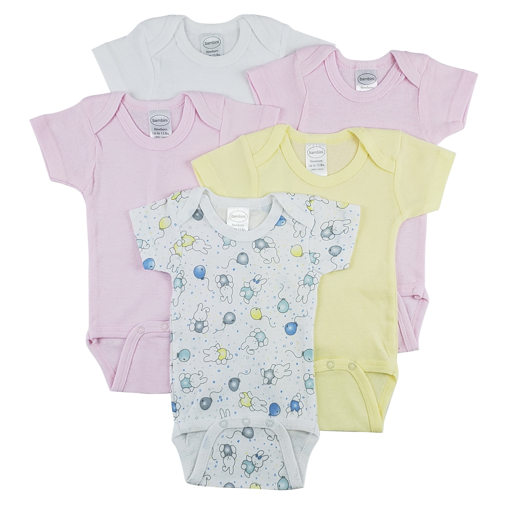 Unbranded Bambini Short Sleeve One Piece 5 Pack