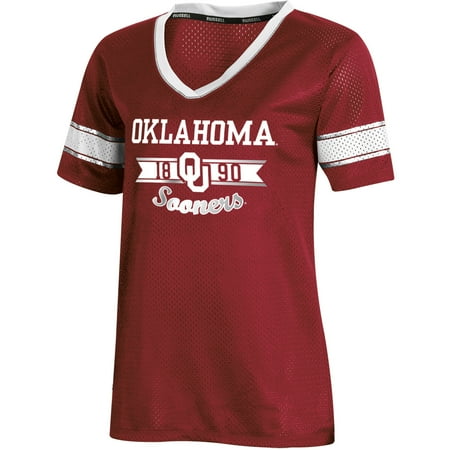 Oklahoma Russell Silk - Women's Russell Crimson Oklahoma Sooners Fashion Jersey V-Neck T-Shirt