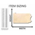 thumbnail image 2 of Unfinished Wood Pennsylvania Shape - State - Craft - up to 46" DIY 8" / 1/8", 2 of 3