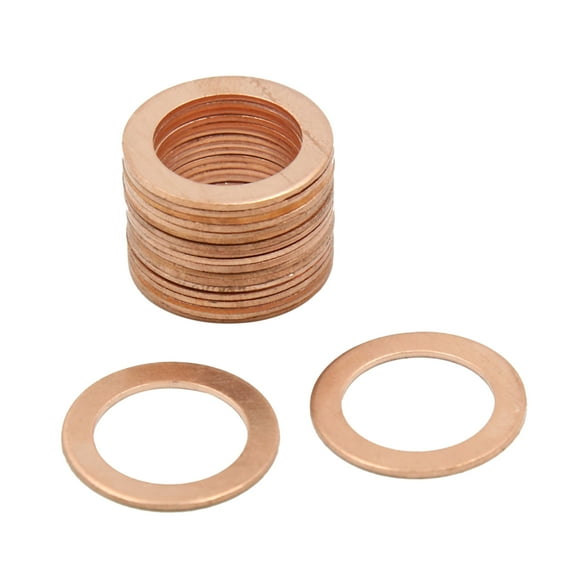 16mm Inner Dia Copper Washers Flat Car Metric Sealing Gaskets Rings 20pcs