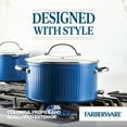 thumbnail image 4 of Farberware Style 6 Quart Nonstick Stockpot with Tempered Glass Lid, Dishwasher Safe and Oven Safe to 500°F, Blue, 4 of 8