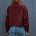 thumbnail image 5 of Women Autumn And Winter Fashion Cropped Jackets Button Cropped Jacket Tops Long Sleeve Shirts, 5 of 7