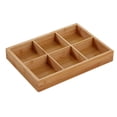 thumbnail image 1 of Plato dividido versátil para restaurantes Bandeja de madera con múltiples compartimentos para servir ollas calientes y sushi, 1 of 8