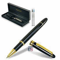Fanstik Luxury Pen for Men and for Women Refill Included (Rollerball Black & Gold)