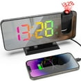 thumbnail image 2 of Bwomeauty Christmas Clearance, Multi-functional Intelligent Projection Alarm Clock Can Charge Mobile Phones, LED Temperature And Humidity Display Digital Projection Clock-Black, 2 of 5