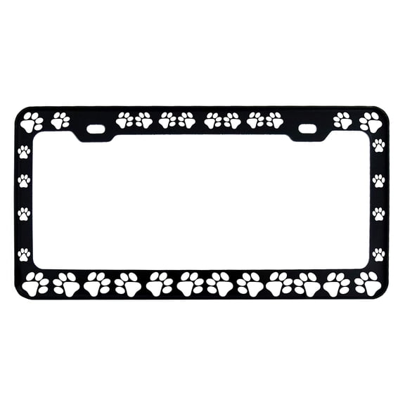 Dog Paws Print Style Heavy Duty Metal License Plate Frame/Car Accessories Auto License Plate Frame Car Tag Holder Cover