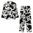 thumbnail image 7 of SEANATIVE Cow Print Womens Button Up Pajama Sets Size M Long Sleeve Women Pajamas Womens Button Up Pajamas Set of 2 Ladies Fall Winter Loungewear Set Jogger Outfits, 7 of 7