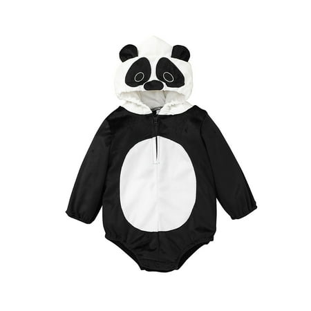 

Canrulo Newborn Infant Baby Girl Boy Long Sleeve Romper Cartoon Animal Embroidery Hooded Jumpsuit Clothes Black White 12-18 Months