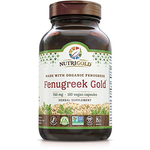 Organic Fenugreek GOLD 750 mg, 120 Vegetarian Capsules (GMOfree