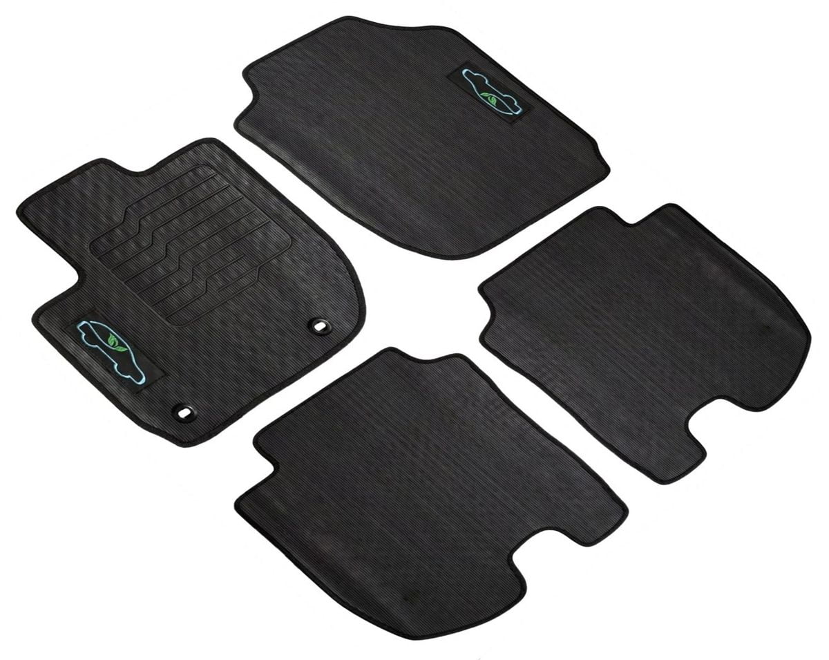Floor Mats for 2016 to 2022 Honda HRV / 2015 to 2020 Honda Fit with Safety Locks, Front and Rear, Black, All-Weather - ecoMats