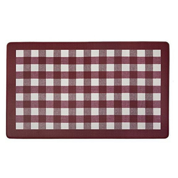 Achim Home Furnishings Anti Fatigue Mat 18x30 - Buffalo Check Burgundy