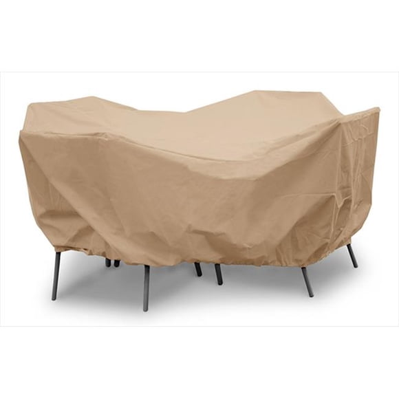 KoverRoos 41262 Weathermax 80 in. Round Table High Back Dining Set Cover, Toast - 114 Dia x 36 H in.