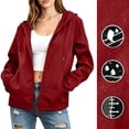thumbnail image 2 of GUACER Women's Zip-Up Hooded Windbreaker with Pockets, Lightweight Outdoor Hiking Waterproof Jackets, 2 of 9