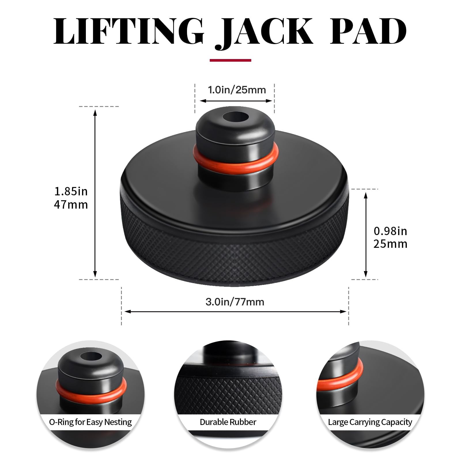 Crane jack pad suitable for Tesla Model 3/S/X/Y, 4-piece with storage box and accessories-