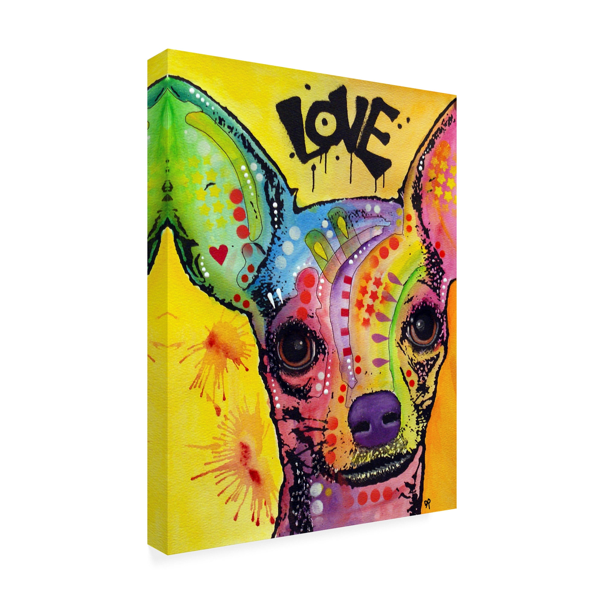 Trademark Fine Art 'Chihuahua Drip Love' Canvas Art by Dean Russo