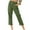 Army Green, variant on Chbgutlmr Womens Capri Pants Elastic Waisted Loose Lightweight Cropped Casual Straight Leg Trousers Pockets