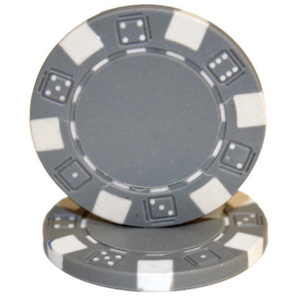 (50) Fichas Grises De Dados Rayados De 11,5 Gramos