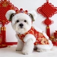 thumbnail image 3 of Year of the Dog Dance Coat - Chinese New Year Dog Winter Coat Sweater, Warm Festive Pet Clothes for Small Medium Dogs Like Schnauzer, Bichon Frise, Cat，Red, 3 of 9