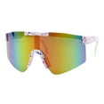 thumbnail image 2 of Kids Boys & Girls Sunglasses Oversized Sports White, Fuchsia Mirror Lens UV400, 2 of 4