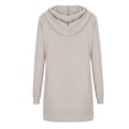 thumbnail image 4 of Vestido de suéter de longitud media con capucha y cuello en V con estampado de tendencia de moda para mujer Fridja  yut6785, 4 of 8