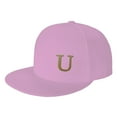 thumbnail image 1 of ZICANCN Alphabet U Pattern Baseball Caps, Trucker Hats for Men And Women, Adjustable Breathable Flat Caps, Pink, 1 of 6