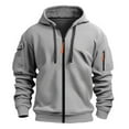 thumbnail image 2 of Zip Up Hoodies for Men 2025 Fall Winter Long Sleeve Basic Hooded Sweatshirt Jacket Pullover Mens Hoodies, 2 of 4