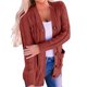 thumbnail image 2 of Suéter de Punto de Larga para Mujer, Otoño 2025, Cárdigan Abierto con Botones, Prenda Exterior Holgada Rojo Óxido L, 2 of 8