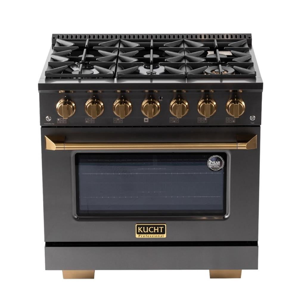 Pemberly Row 36" Propane Gas Range in Titanium Stainless Steel