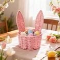 thumbnail image 3 of Bookk Easter With Handle Easter Rabbit Vine Weaving Picnic With Rabbit Ears Wicker Easter Egg Candy Suitable For Egg Party Easter, 3 of 5