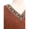 thumbnail image 4 of Aislor Girls Inspired Fringe Dress V Neck Long Sleeve Maiden Princess Dress Umber 16, 4 of 7