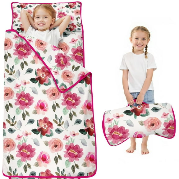 Pioneer Flower Floral Print Pattern Toddler Nap Mats for Kids Preschool,Sleeping Mat Bag or Kids,Toddler Sleeping Bag,Toddler Nap Mat or Daycare
