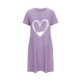 thumbnail image 5 of yillto Womens Nightgown Short Sleeve Sleepshirt Crew Neck Sleepwear Nightshirts Pajama Dress S-2XL, 5 of 5