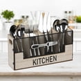 thumbnail image 1 of Main Model A Wooden Cutlery Holder 4 Compartments, Cutlery Organizer for Table, Decorative Cutlery Storage, Cutlery Basket, Kitchen Utensil Holder for Forks, 1 of 5