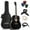 Black, variant on Ashthorpe Full-Size Dreadnought Acoustic Electric Guitar Package, Black