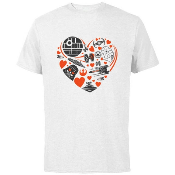 Star Wars Valentine's Day Heart Galaxy - Short Sleeve Cotton T-Shirt for Adults - Customized-White