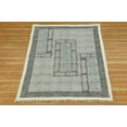 thumbnail image 3 of Casavani Handmade Gray Cotton Dhurrie Square Dining Room Carpets Home Decor Kilim 8x8 feet, 3 of 5
