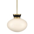 thumbnail image 4 of 83604BK-LCB Lark Lucy - 12W 1 LED Medium Pendant-13.25 Inch Tall and 15 Inch Wide-Black/Lacquered Brass Finish, 4 of 7