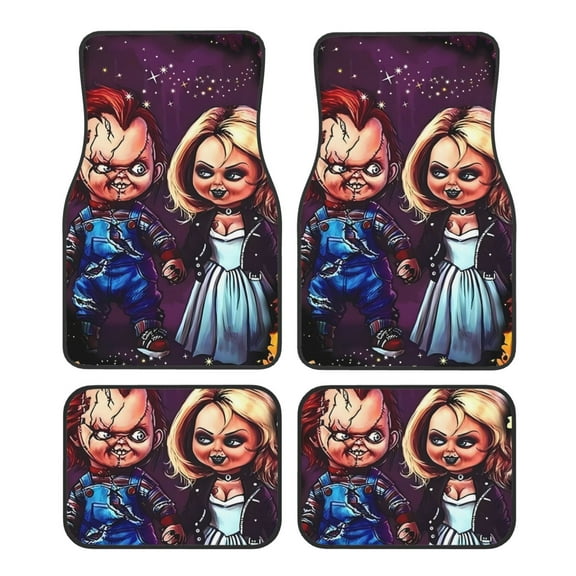 Saiise Chucky Print Universal Fit Carpet Floor Mats For SUV,Vans,Sedans,Trucks,Set of 4pcs