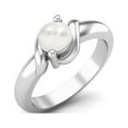 thumbnail image 3 of 5MM Round Shape Natural Pearl Gemstone 925 Sterling Silver Solitaire Women Promise Valentines Day Gifts Ring, 3 of 4