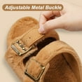 thumbnail image 2 of HARVEST LAND Womens Fuzzy Footbed Sandals Comfort Faux Open Toe Cork Slides Winter House Sandals, 2 of 7