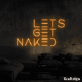 thumbnail image 4 of Craftnamesign Let Get Naked Neon Sign, Bedroom Decor, Bar Club Wall Art, 4 of 4