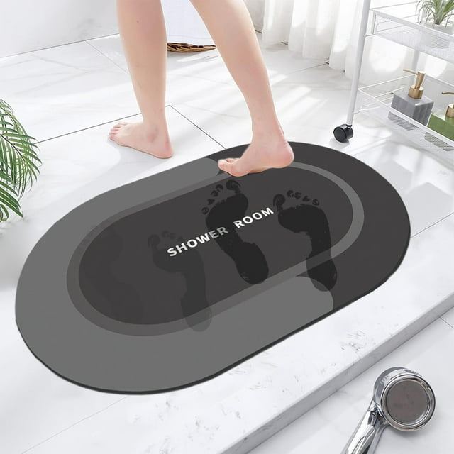Bathroom Rug, Super Absorbent, Fast Drying, Non-Slip Backing, Washable Floor Mat, for Shower and Bathtub Areas, Modern Home Bath Mat
