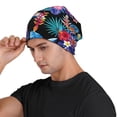 thumbnail image 3 of Xecao Tropical Palm Leaves Print Beanie Knitted Hat for Men Women, Winter Fashion Knit Cuffed Caps Unisex, 3 of 7